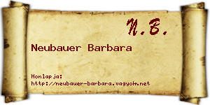 Neubauer Barbara névjegykártya